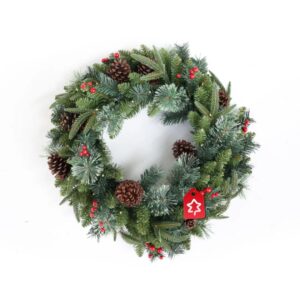 Karácsonyi koszorú Díszített 50 LED 60 cm